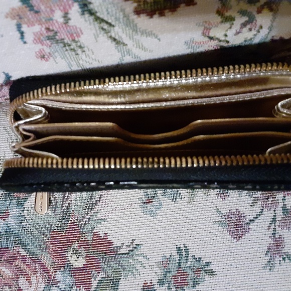 Michael Kors Snakeskin Embossed Leather Wristlet - Picture 4 of 5